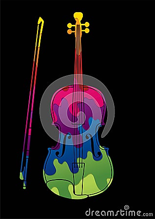 Violin instrument cartoon music graphic vector Vector Illustration