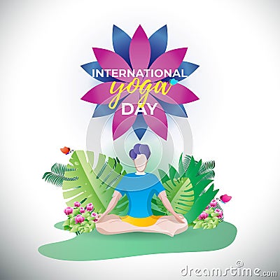 Vector Illustration for international yoga day. Vector Illustration