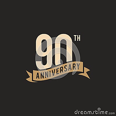 90th Years Anniversary Celebration Icon Vector Logo Design Template. Vector Illustration