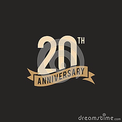 20th Years Anniversary Celebration Icon Vector Logo Design Template. Vector Illustration