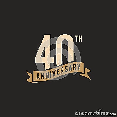 40th Years Anniversary Celebration Icon Vector Logo Design Template. Vector Illustration