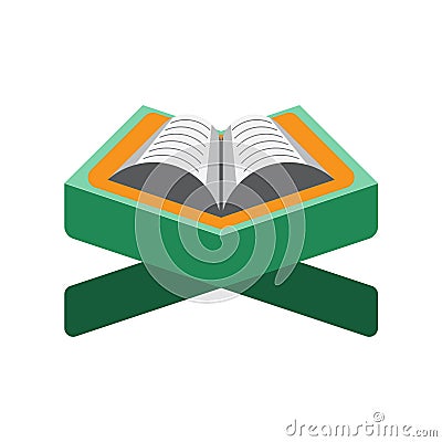 Al Qur`an is a Muslim book that contains the words of God Vector Illustration