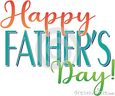 Happy Father`s Day Graphic Banner Vector Illustration