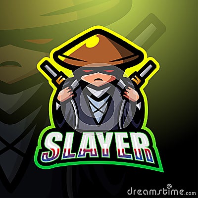 Slayer mascot esport logo design Vector Illustration