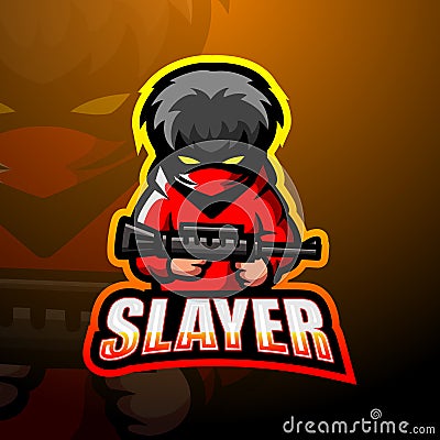 Slayer mascot esport logo design Vector Illustration