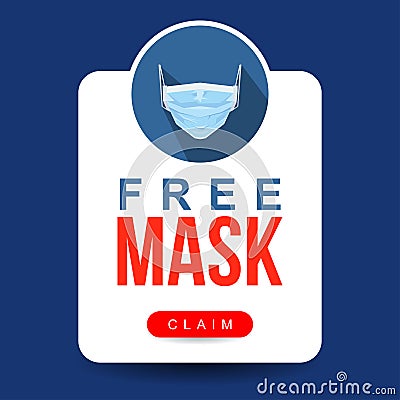 Free mask modern simple web page with long shadow and claim vector illustration Vector Illustration