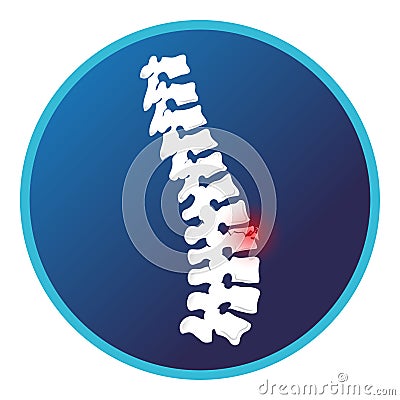 Fracture lumbar spine icon. Vector flat design for radiology orthopedic research hospital Vector Illustration