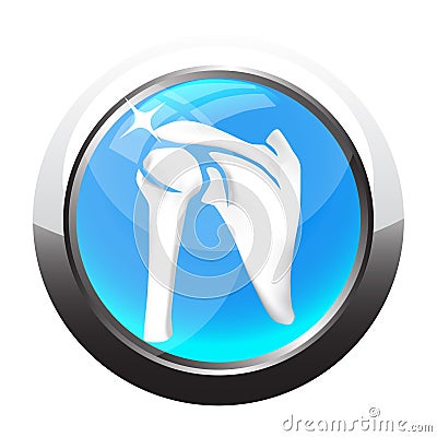 Shoulder and scapular bone 3D icon. Vector flat design for radiology orthopedic research hospital Vector Illustration