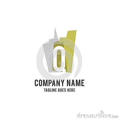 Q Letter building logo vector design template. Vector Illustration