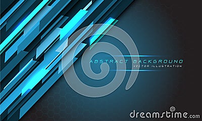 Abstract blue light hi-tech technology polygon on hexagon mesh design modern futuristic background vector Vector Illustration