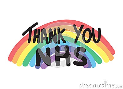 Thank you NHS rainbow vector Vector Illustration