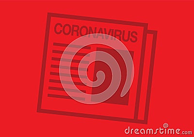 Simple coronavirus covid-19 red newspaper vector Vector Illustration