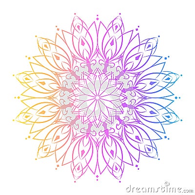 Rainbow mandala colorful vector ornament. Vector Illustration