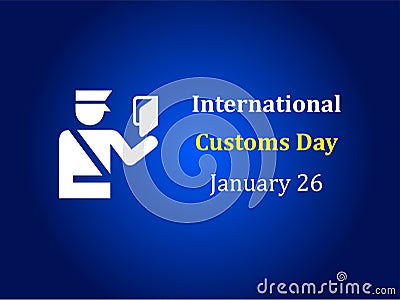 International Customs Day Border security cartoon character with Phantom Blue background - on January 26 Vector Illustration