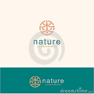 Nature Leaf Logo Circle Design Template. Holistic Medical Health Wellness Logo Design Stock Vector Illustration