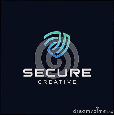 Secure Tech Logo Template. Shield Guard Tech Logo Icon Design Vector Stock. Security Tech Logo Inspiration. Protection Tech Logo I Vector Illustration