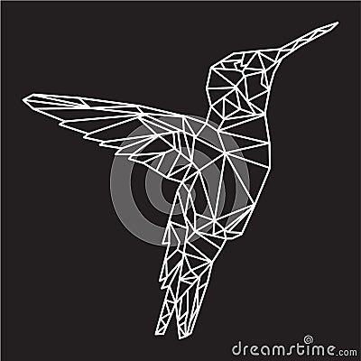 Print Geometric colibri bird vector illustration art Vector Illustration