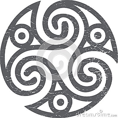 Celtic Gaelic sacred symbol triskele or triskelion isolated. Vector Illustration