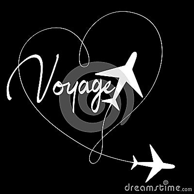 Print Plane line symbol vector illustration voyage Cartoon Illustration