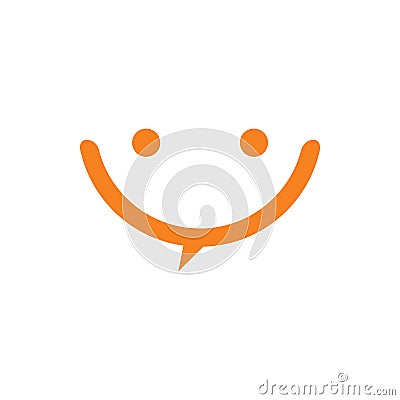 Happy face smile chat logo design Vector Illustration