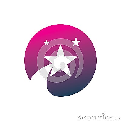 Full color creative circle star motion logo design Vector Illustration