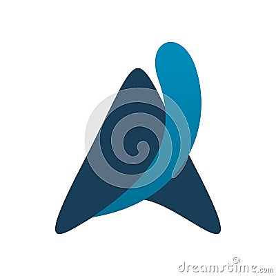 Blue color triangle arrow pyramid aero water fluid motion logo design Vector Illustration
