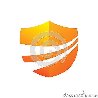 Creative full color secure shield logo design Vector Illustration