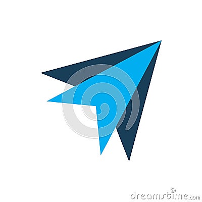 Blue arrow aero plane logo design Vector Illustration