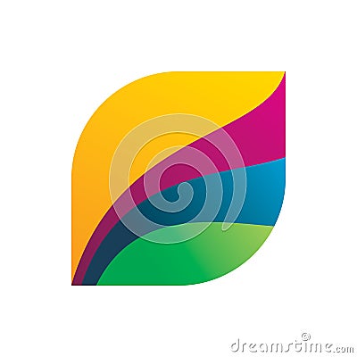 Unique modern creative full color shape logo design Vector Illustration