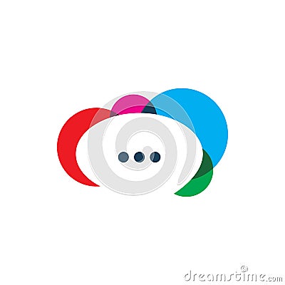 Creative full color circle chat logo design Vector Illustration