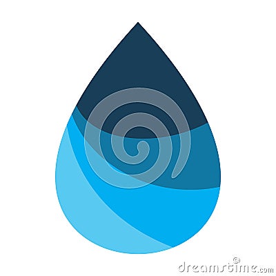 Blue color water drop fall logo design Vector Illustration