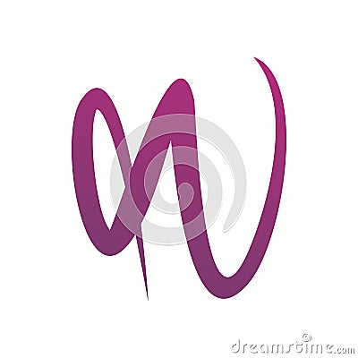 Font letter w creative ful color line art logo design Vector Illustration