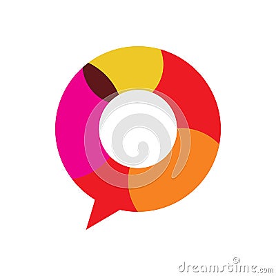 Creative full color circle chat logo design Vector Illustration