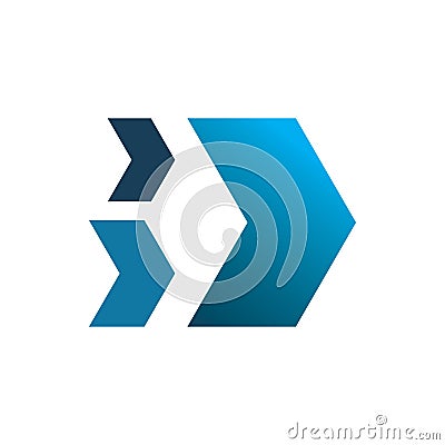 Blue arrow group partner logo design Vector Illustration