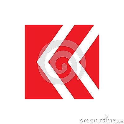 Red square arrow letter k logo design Vector Illustration