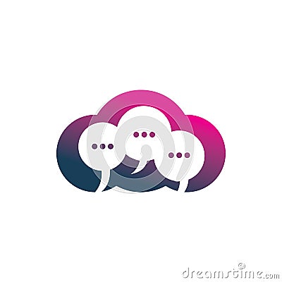 Group color cloud chat logo design Vector Illustration