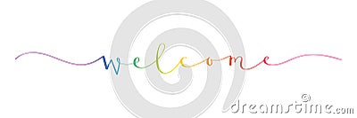 WELCOME colorful brush calligraphy banner Vector Illustration