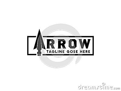 Vintage Retro Rustic Arrowhead Spear Hunting Hipster Logo Design Vector Illustration