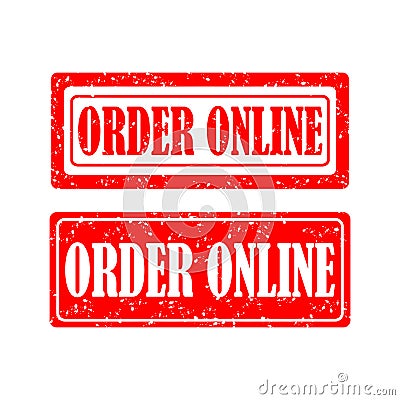 Order online. grunge vintage order online square stamp. order online stamp. Vector Illustration