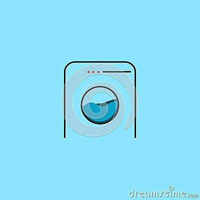 Illusrtration vector graphic of washing machine logo is simple and cool shaped line art. Good for business people who need a logo Vector Illustration