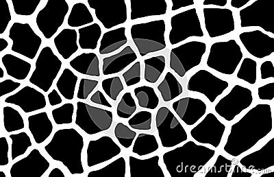 Black white animal skin texture giraffe pattern repeat seamless Vector Illustration