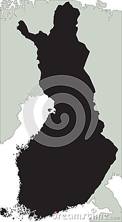 Highly Detailed Finland Silhouette map. Vector Illustration