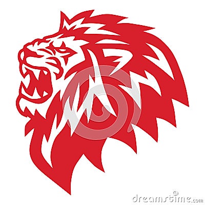 red lion head angry roaring logo icon Vector Illustration