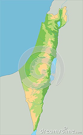 High detailed Israel physical map. Vector Illustration