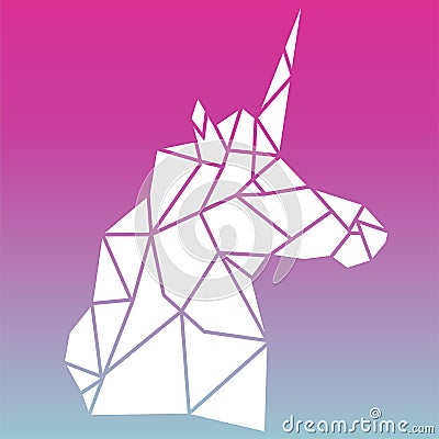 Print Print Vector abstract polygonal geometric abstract unicorn Vector Illustration