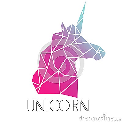 Print Vector abstract polygonal geometric abstract unicorn Vector Illustration