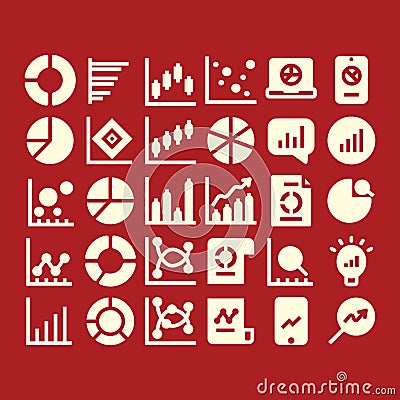 Media Icon Business and Finance with brown background Vector Illustration