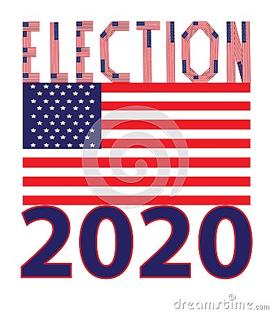 American 2020 Presidential Election Illustration with USA Flag Stock Photo