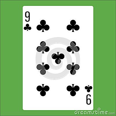Playing poker card nine icon image. Vector Illustration