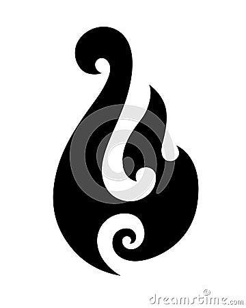 Maori tattoo style fish hook. Bone matau. Hei matau. Vector Illustration